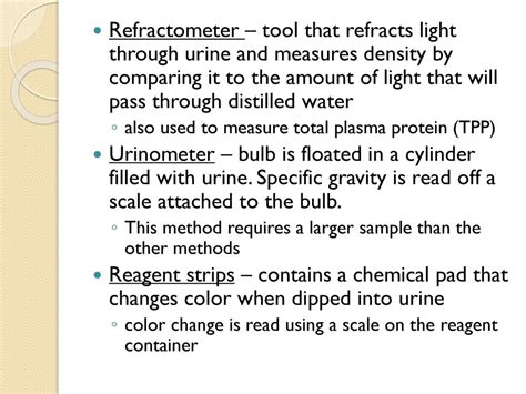 a refractomete reads 1.003 with distilled water|The quizzes about Physical Examination of Urine (26 .